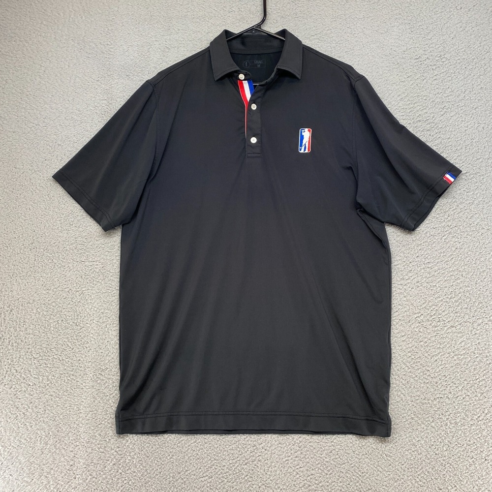 USAG‎ U Suck At Golf Polo Shirt Mens Medium Short Sleeve Funny Black Beer